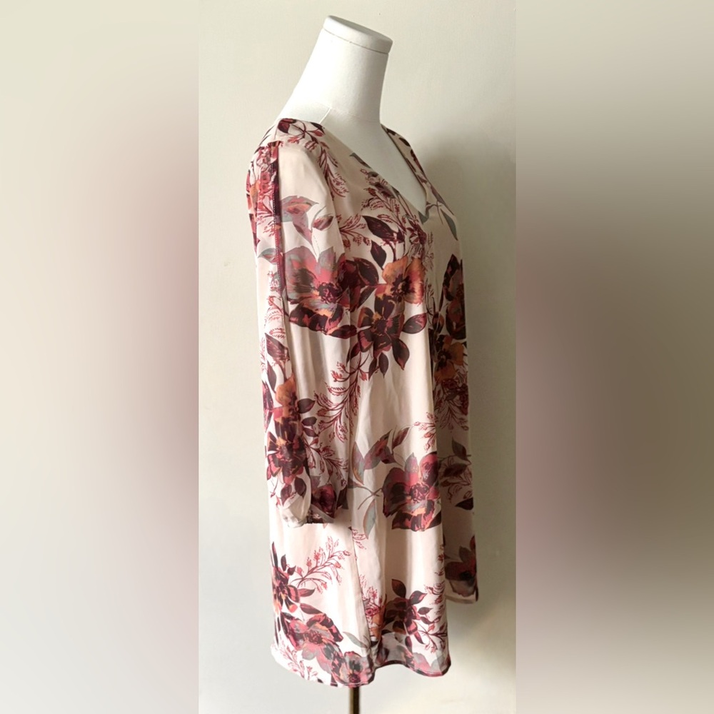 Lulus Earth Tone “Shifting Dears” Floral Feminine Bohemian Shift Dress NWT - Picture 11 of 15